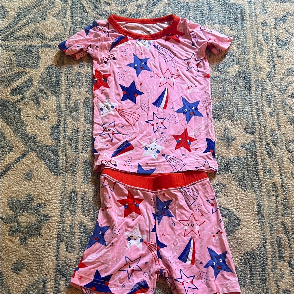 Little Sleepies Stars & Stripes Two-Piece Short Sleeve Pajama Set